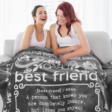 Best Friend Throw Blanket Grey Flannel 153x127 cm