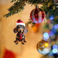 Christmas Dog Car Hanger Acrylic Indoor Decor 1 piece