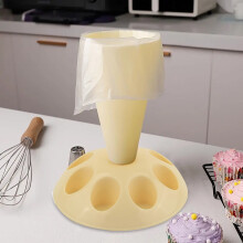 Piping Bag Stand with 8 Icing Nozzles Grey