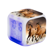 Réveil LED Cheval phosphorescent pour enfants et adultes - Veilleuse et cadeau d'anniversaire