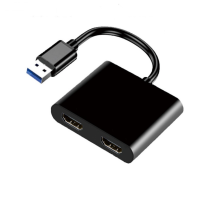Usb 3.0 naar Dual HDMI-compatibele adapter Eenvoudig te gebruiken Brede compatibiliteit voor de meeste besturingssystemen
