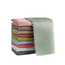 Lot de 10 chiffons de nettoyage en microfibre, motif écailles de poisson, 40 x 30 cm, réutilisables et écologiques, pour vitres de voiture (