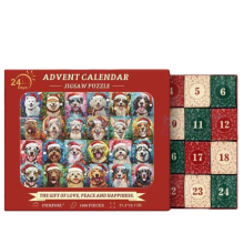 Puzzle du calendrier de l'Avent de Noël | Calendrier de l'Avent 2025 | Calendrier pour les amoureux des chiens