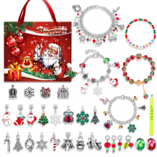 Bracelet calendrier de l'Avent 2025 pour filles, compte à rebours de 24 jours avant Noël, kit de création de bijoux à faire soi-même