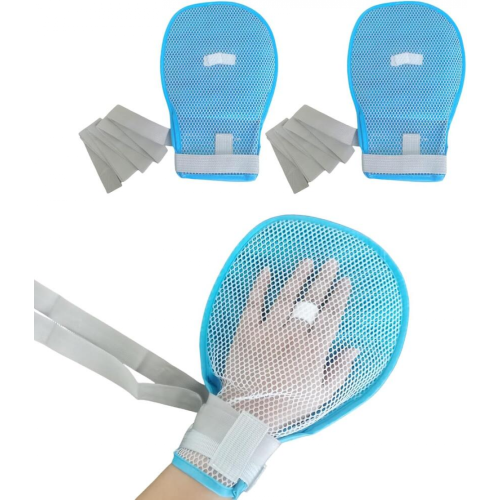 2Pcs Anti Scratch Safety Mitts Adjustable Restraint Gloves for Patients
