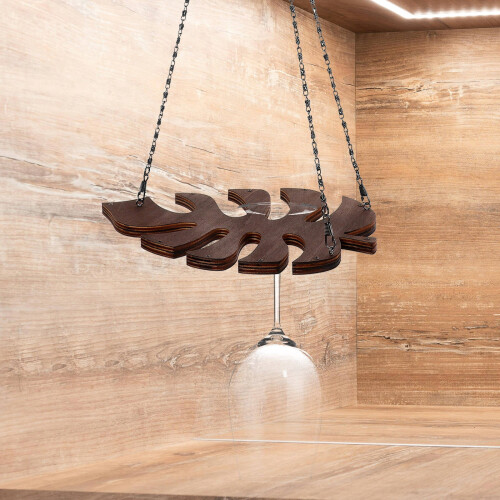 Portabicchieri da vino a soffitto, design Monstera, 12 scomparti