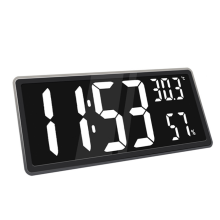 Horloge murale numérique LED, affichage à grands chiffres, blanc pour bureau intérieur, 11
