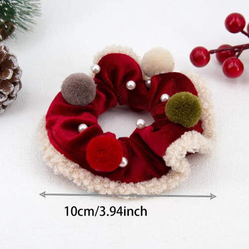 Elastici per capelli morbidi e soffici a tema natalizio, perfetti per la moda invernale. 2