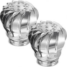 2 Pcs 110mm Non Power Roof Ventilator Wind Turbines Attic Air Vent for Houses Factory Attic Farm Lea