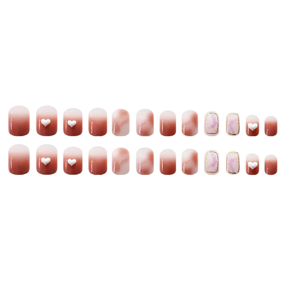 Dcph-Clothing (Jelly Glue Model) 24Pcs Sweet Style Nail Halos