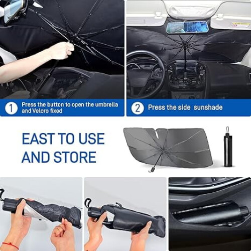 Car Sun Shade Windshield Umbrella, Folding, UV Block Coating, 31.5"*55" 1