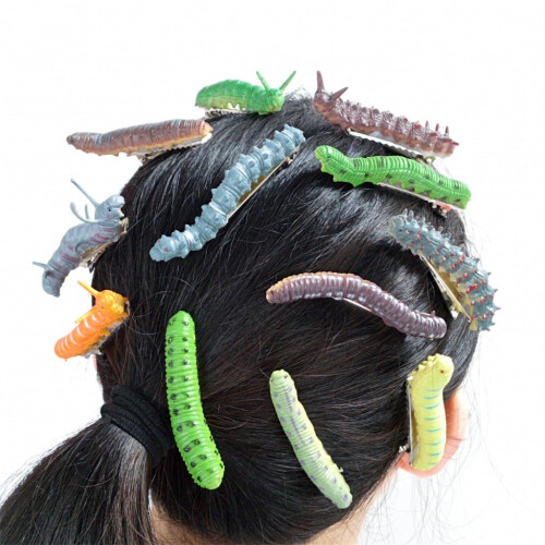 Σετ από 12 ευέλικτες φουρκέτες Caterpillars, μοναδικές λαβές μαλλιών Caterpillars, κομψή 2