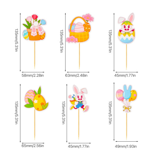 Easter Bunny Cupcake Topper Set 12 Pieces 1