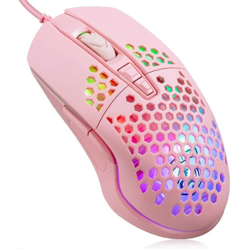 (Pink) Lightweight Wired Gaming Mouse