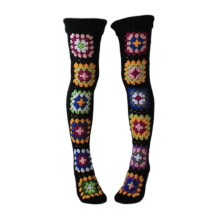 (Black, One Size) Chaussettes Genouillères Femme Coton Hiver