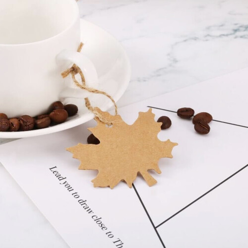 100 Pcs Maple Leaf Tags Kraft Maple Leaf Labels Tree Ornaments 6X4cm 1
