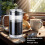 Καφετιέρα French Press 600ml, Συμβατή με Cold Brew, Διπλής Επίστρωσης Γυαλί, 2 Επιπλέον Φίλτρα 2