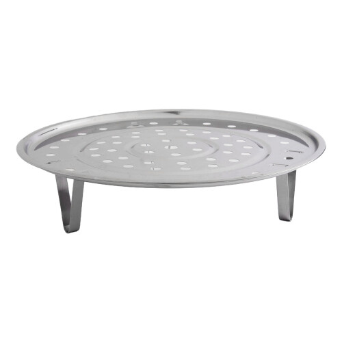 Stainless Steel Steamer Punched Multi-Purpose Steaming Rack Three-Legged Steaming Plate With Feet Dumpling Plate Multiple Sizes 1