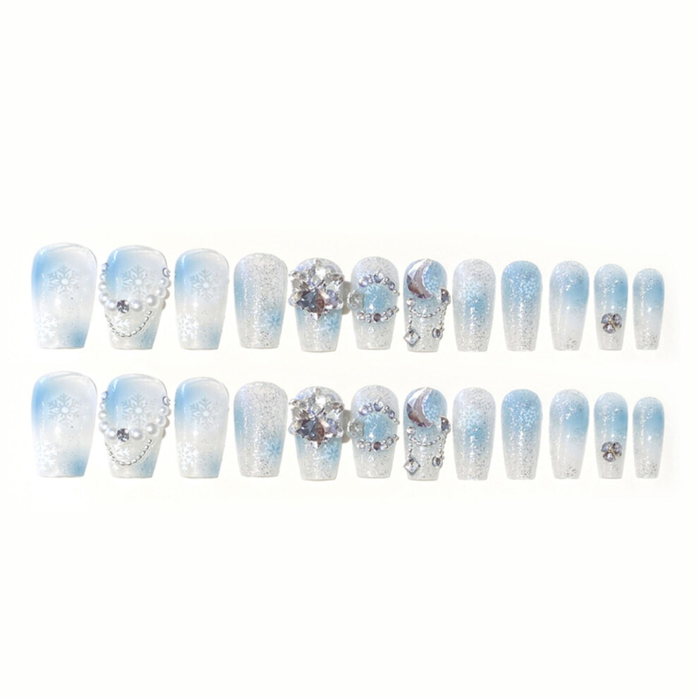 Phui-Pet-Supplies Stage Blue Fake Nails - Easy Apply & Remove