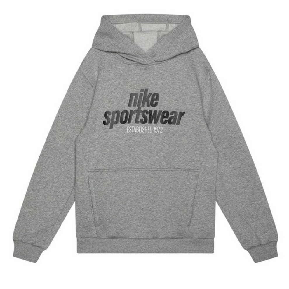 Nike (9-10 Years, Dark Grey Heather) Childrens/Kids Sportswear Club Hoodie