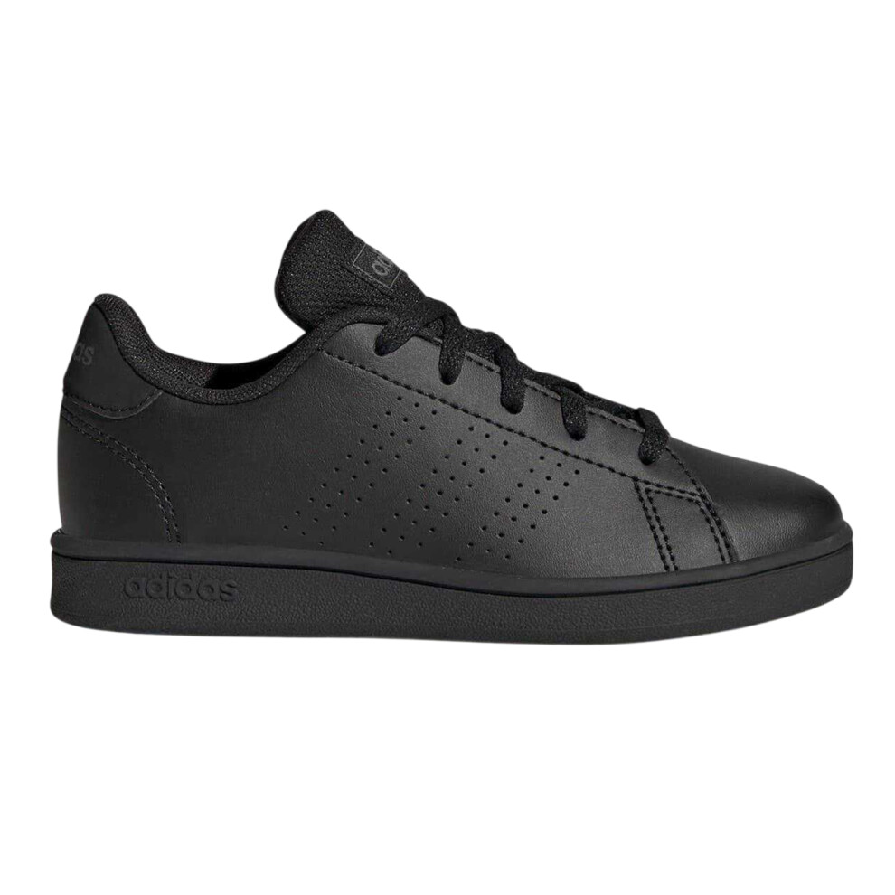 Adidas (5 Uk, Triple Black) Childrens/Kids Advantage Flat Trainers