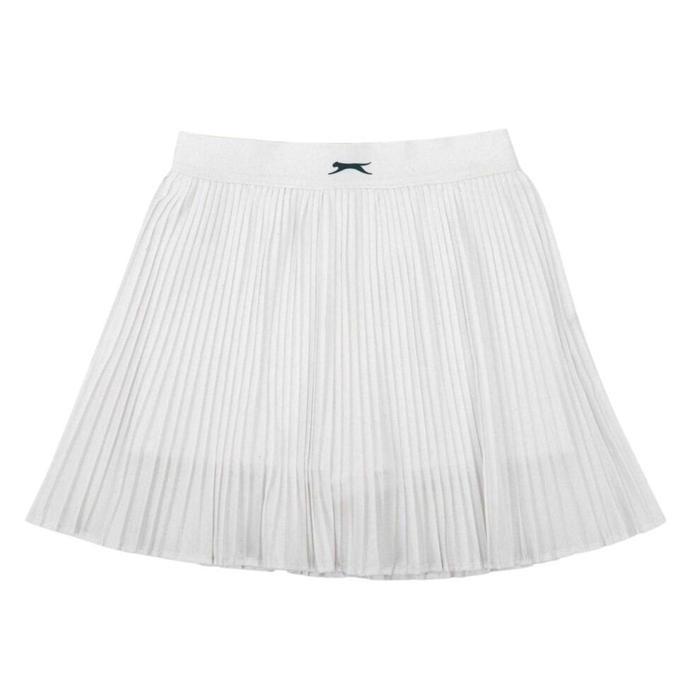 Slazenger (9-10 Years, White) Girls Logo Micro Pleat Tennis Skirt