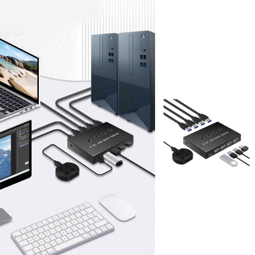 Alloy USB3.0 Hub Switcher verbindet 4 Computer mit 4 USB-Geräten 2