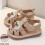 Infant Cherry Squeaky Sandals Hook and Loop Soft Sole 2