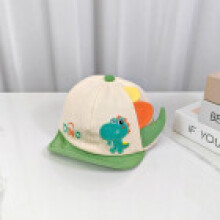 (Green)Dino Toddler Sunhat With Embroidery And Short Brim For Baby Outdoor Activities
