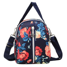 (Red) Women Nylon Handbag Simple Printing Single Shoulder Messenger Bag with Adjustable Strap and Spacious Interior in Multiple Colors