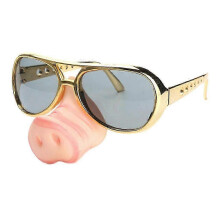 Nowość Okulary przeciwsłoneczne z nosem świni, zabawne okulary z pyskiem, rekwizyty do zdjęć na imprezę