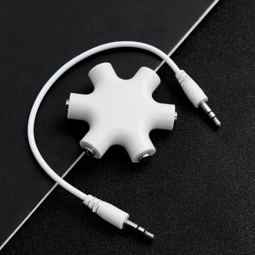 Headphone Splitter 3.5mm Snowflake Shape 5-Way White 2