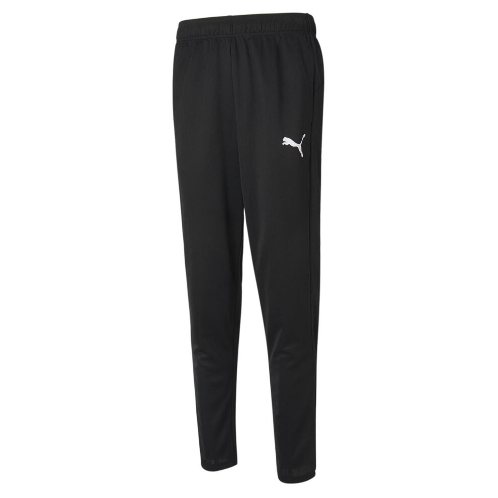 Puma (S, Black) Mens Logo Tapered Tracksuit Bottoms