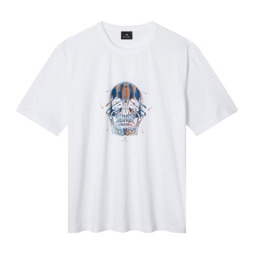 Paul Smith (S, White) Paul Smith Mens Skull Regular T-Shirt