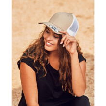 (One Size, Brown/Khaki) Flexfit Retro Two Tone Trucker Cap