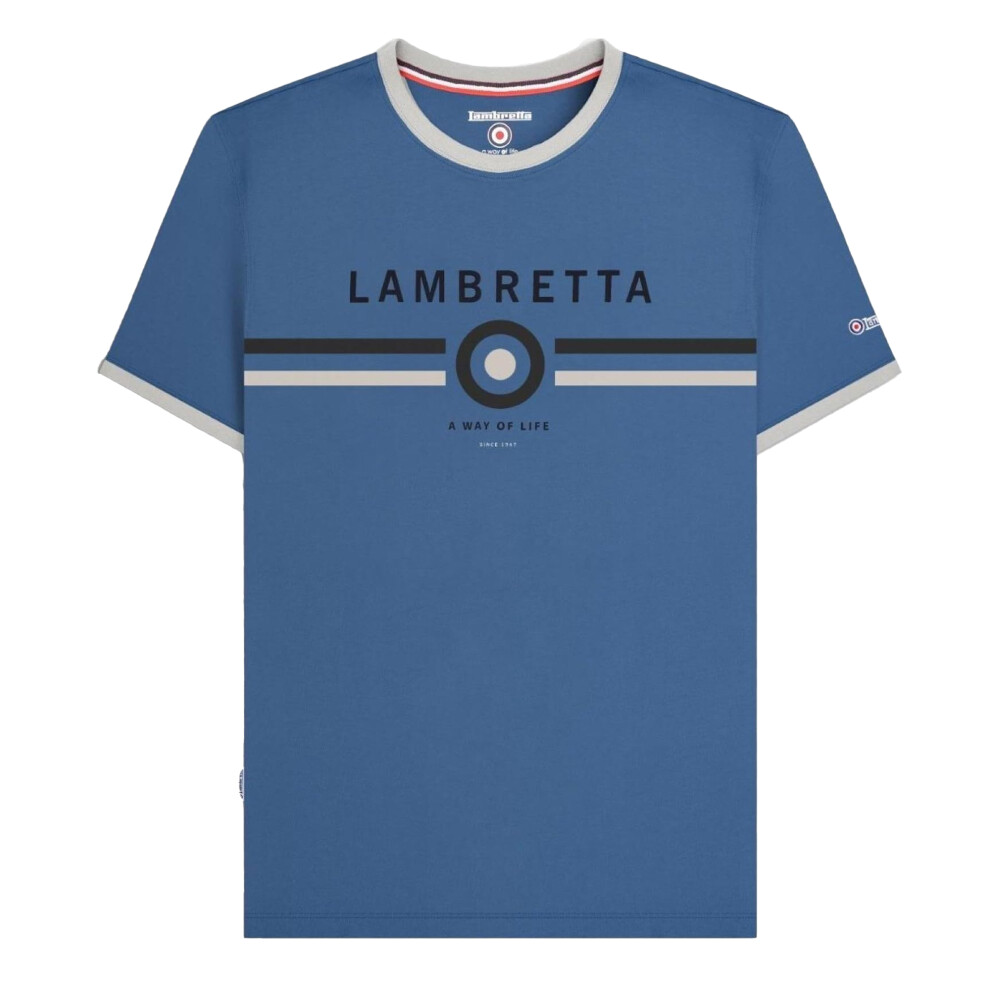 Lambretta (Xxl, Moonlight Ocean) Mens Target Ringer T-Shirt