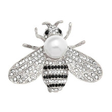 Broche em Liga Metálica com Forma de Animal para Mulher, Acessório Decorativo para Roupa, Cor Prateada
