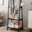 Freestanding Coat Rack with 2 Shelves and Corner Design 4