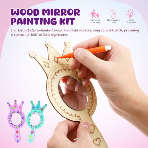 Hand Mirror with Handle Matte Lip Gloss Velvet Craft 2