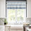 Boho Kitchen Curtain Set Teal Grey Geometric 3 pcs 54x24 in 3