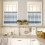 Boho Kitchen Curtain Set Teal Grey Geometric 3 pcs 54x24 in 4