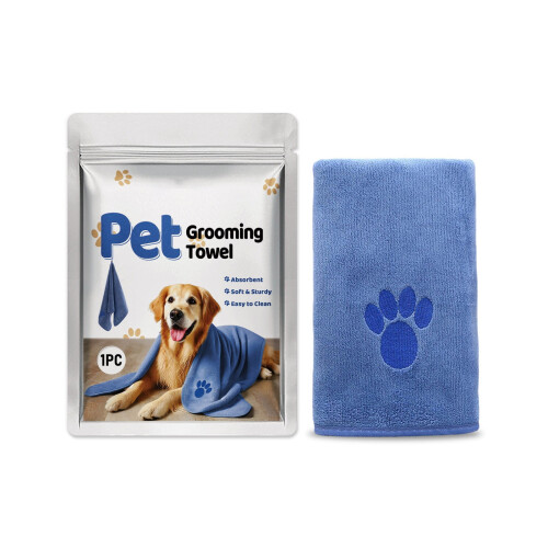 Microfiber Dog Towel Blue 30 x 14 inches 1