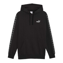 (S, Puma Black) Puma Mens Fleece Branded Tape Hoodie