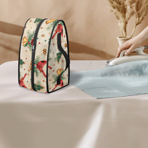 Red Bird Christmas Bell Travel Iron Storage Case 2