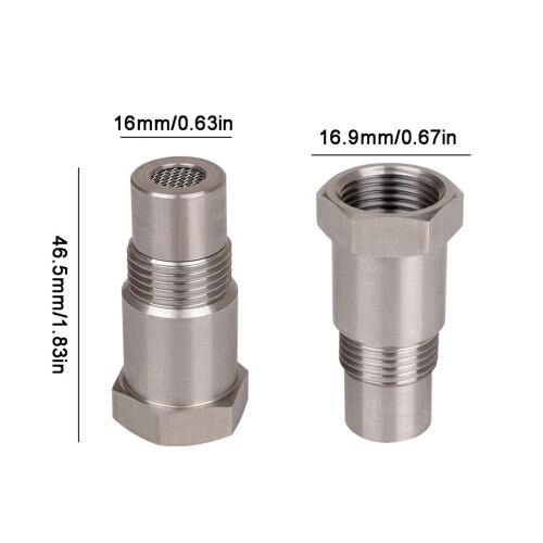 Stainless Steel O2 Sensor Extension Connector 46.5mm 1.83in 2