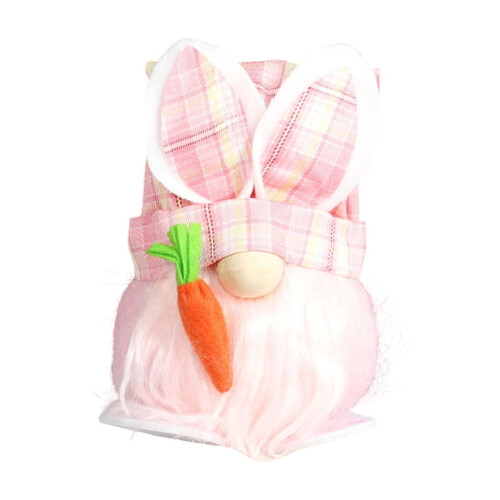 Easter Bunny Doll Decor White Beard Holding Carrot 1 Piece 1
