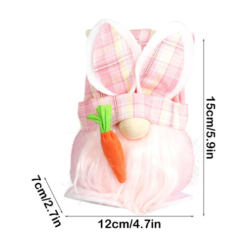 Easter Bunny Doll Decor White Beard Holding Carrot 1 Piece 2