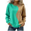 Felpa da donna a blocchi di colore, girocollo, maniche raglan 2