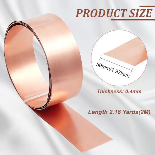 Copper Sheet Roll 6.56 ft x 2 in x 26 Ga Unplated 1