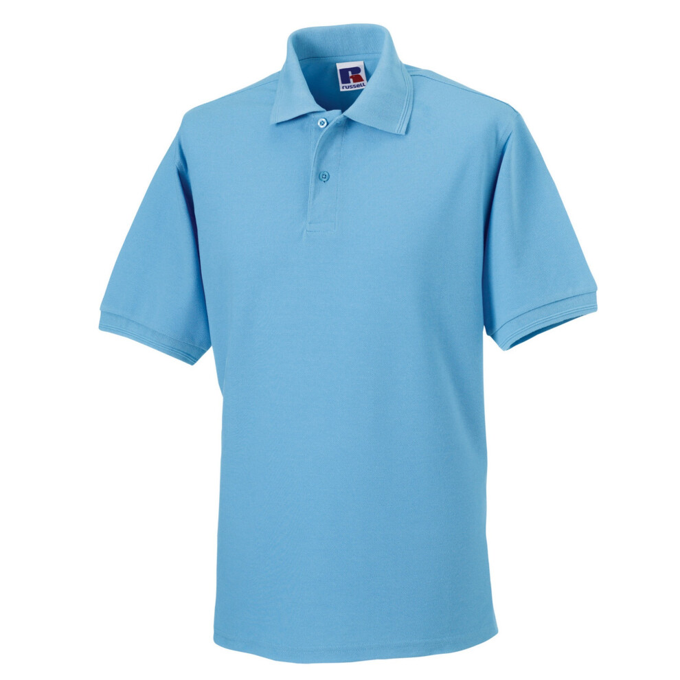Russell (Xxl, Sky Blue) Mens Polycotton Pique Hardwearing Polo Shirt